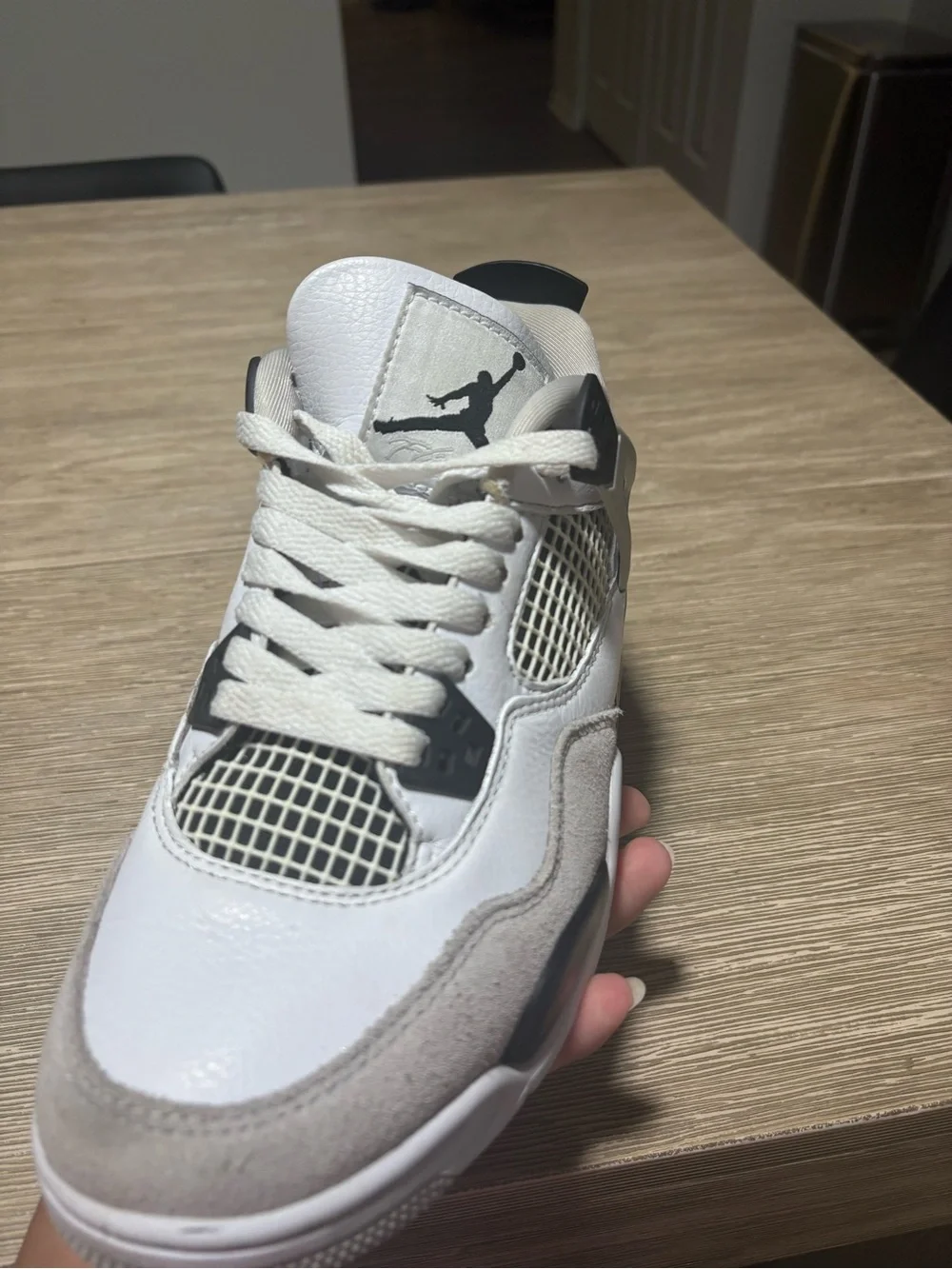 Jordan Kids White, Light Gray & Black Retro Sneakers